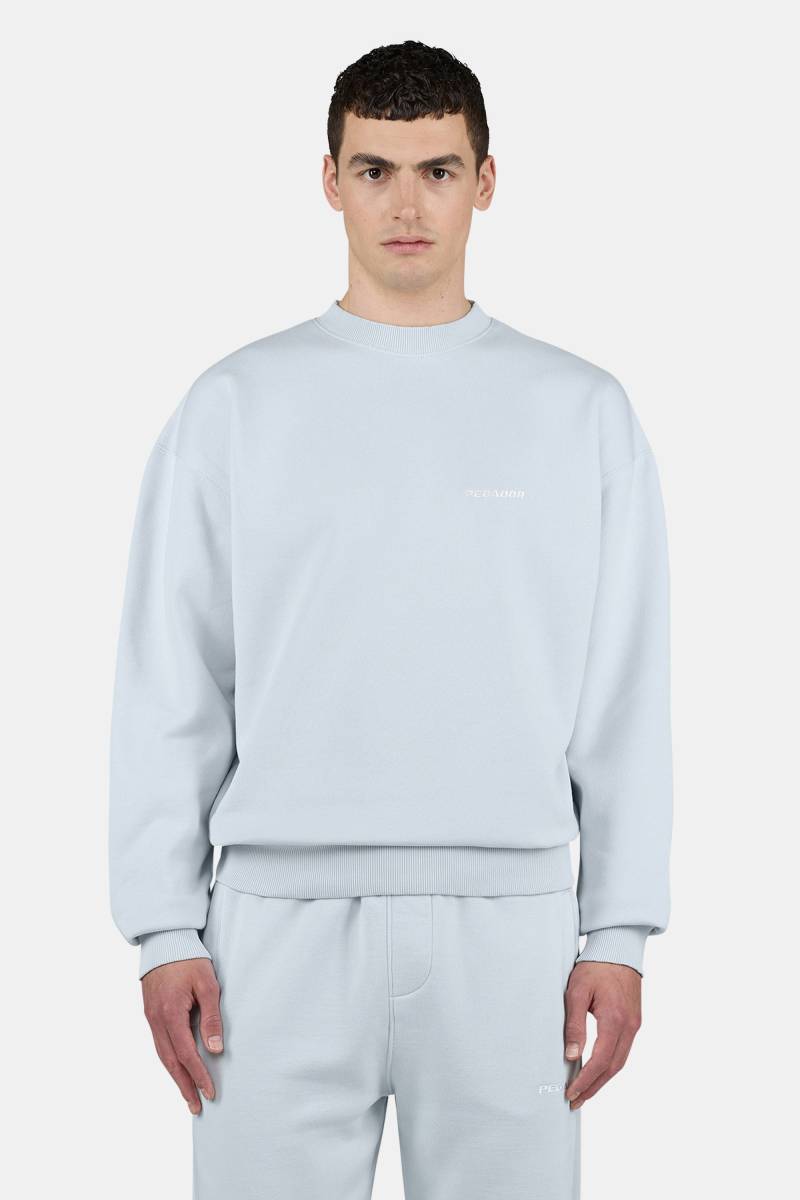 Logo Oversized Sweater Washed Dream Blue White von PEGADOR®