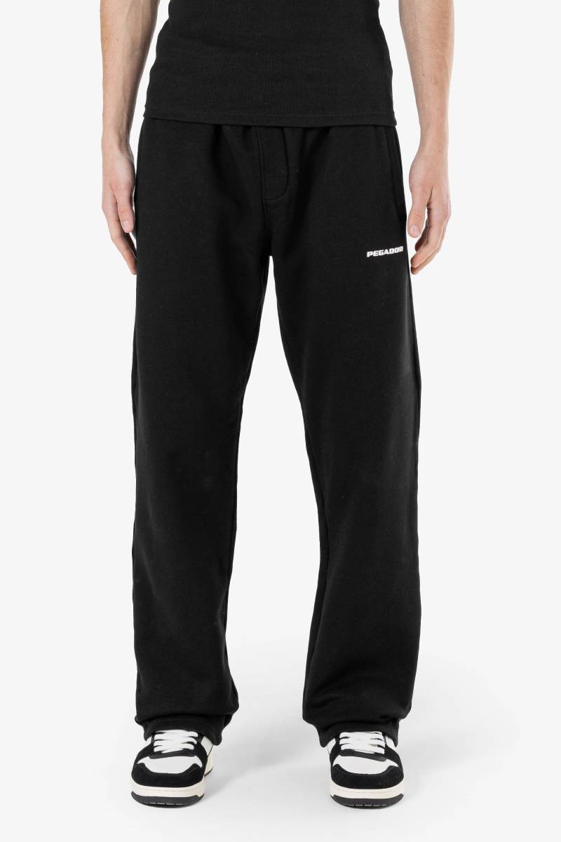 Logo Wide Sweat Pants Washed Black White Gum von PEGADOR®