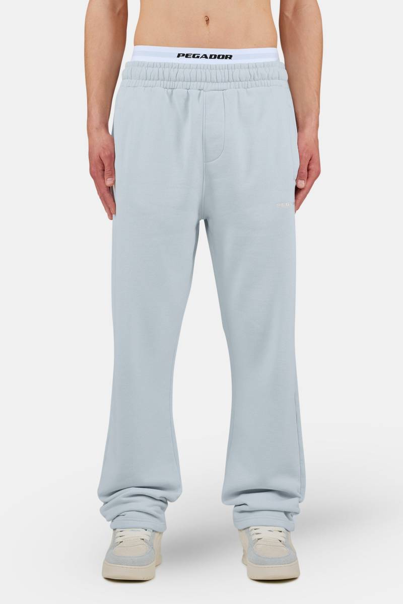 Logo Wide Sweat Pants Washed Dream Blue White von PEGADOR®