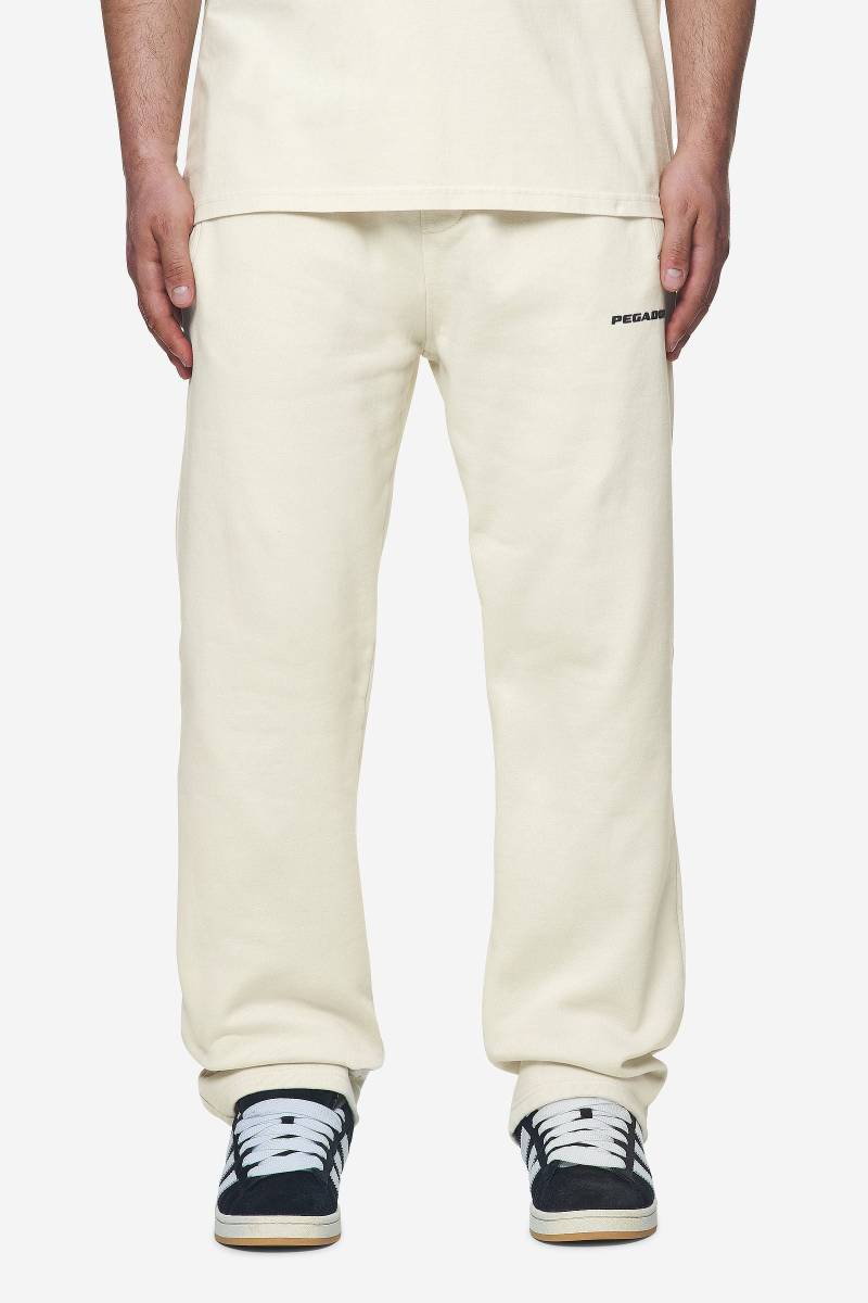 Logo Wide Sweat Pants Washed Salty Cream Black Gum von PEGADOR®