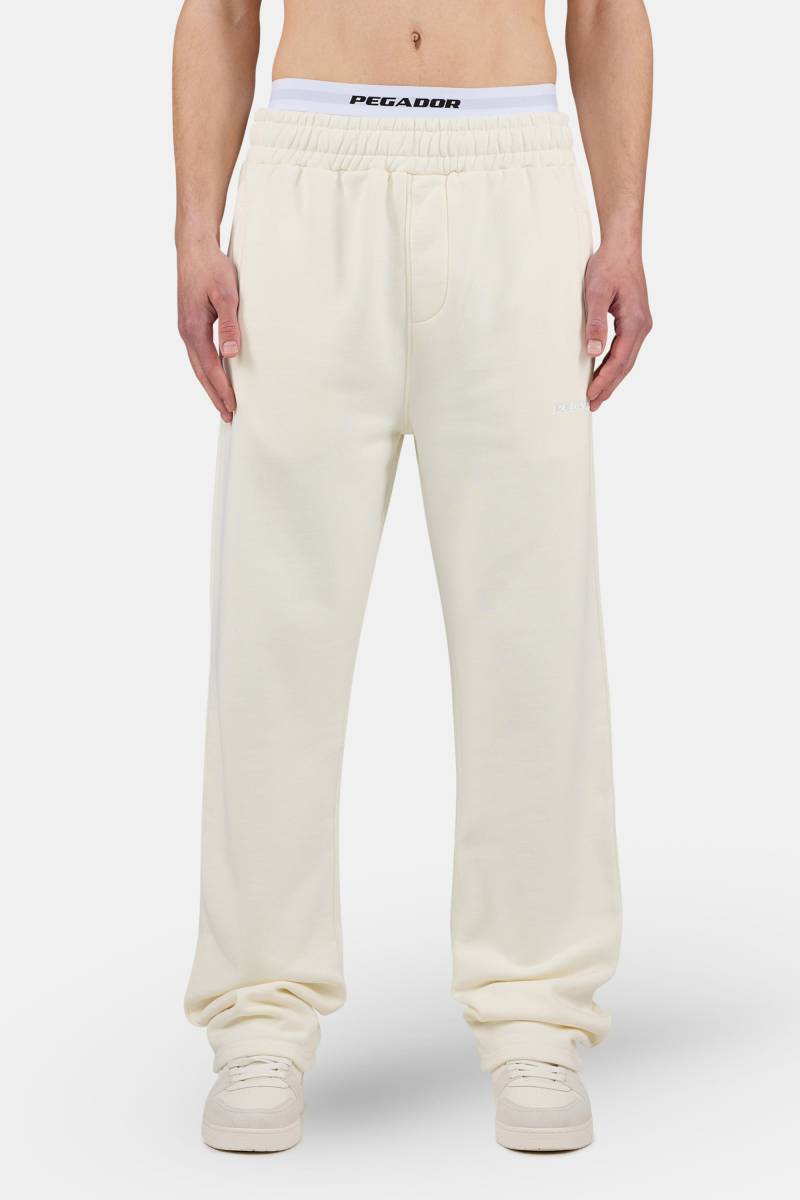 Logo Wide Sweat Pants Washed Unbleached White von PEGADOR®