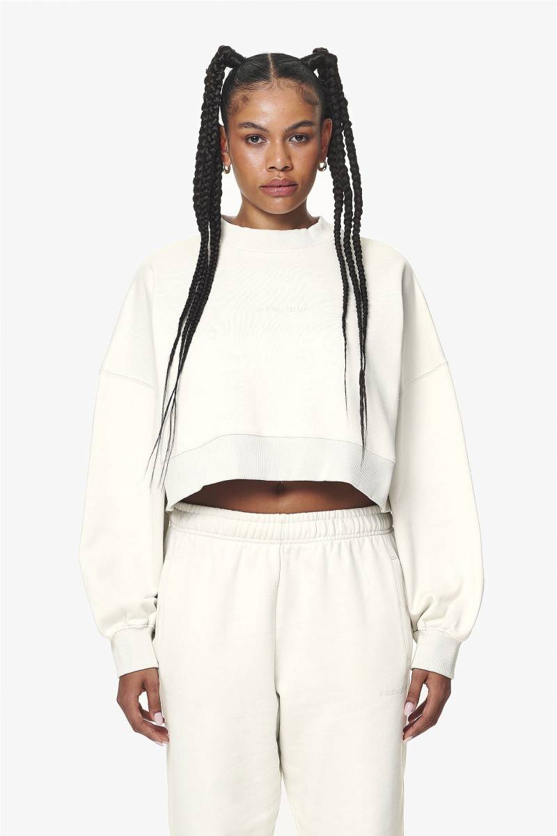 Londa Cropped Oversized Sweater Washed Salty Cream Gum von PEGADOR®