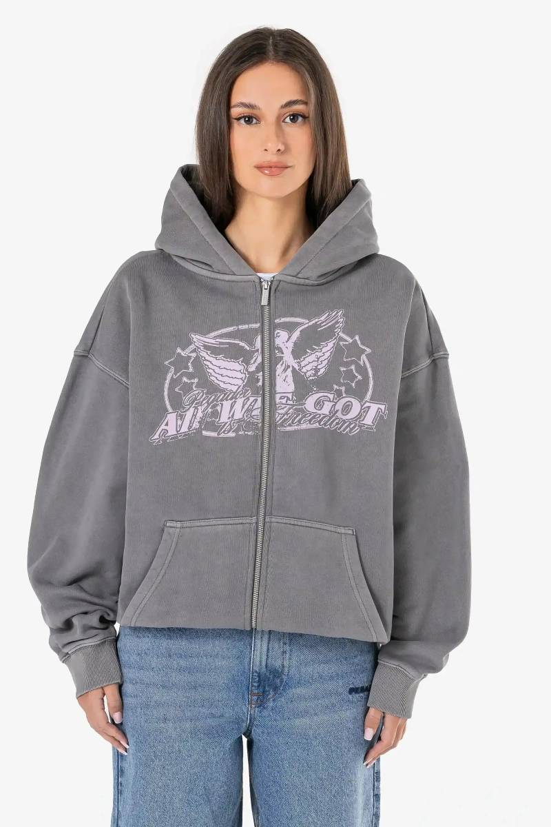 Loni Oversized Sweat Jacket Vintage Grey von PEGADOR®