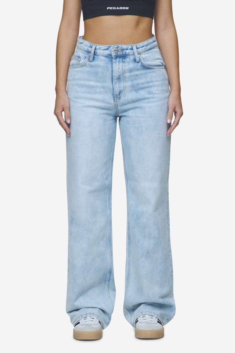 Lora Wide Leg Jeans Washed Light Blue von PEGADOR®
