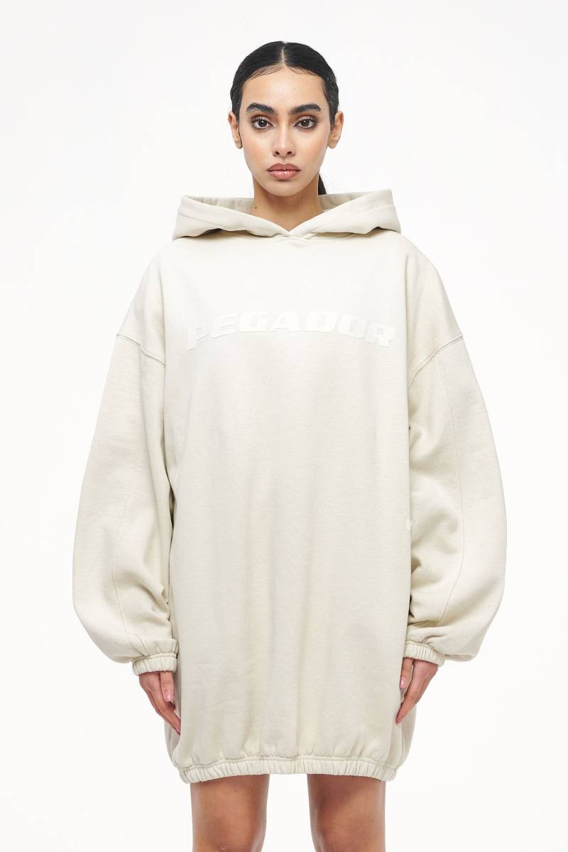 Lulea Oversized Hoodie Dress Vintage Washed Angels Cream von PEGADOR®