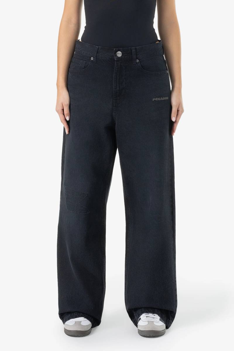 Mally Super Baggy Jeans Washed Black von PEGADOR®