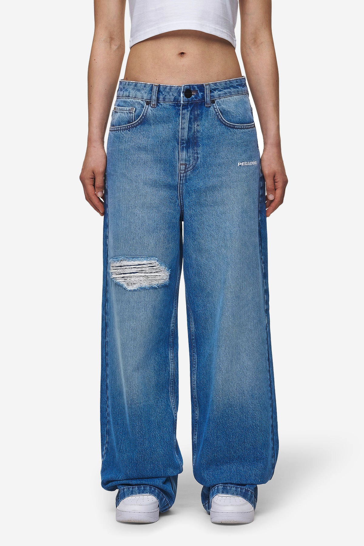Mally Super Baggy Jeans Washed Blue von PEGADOR®