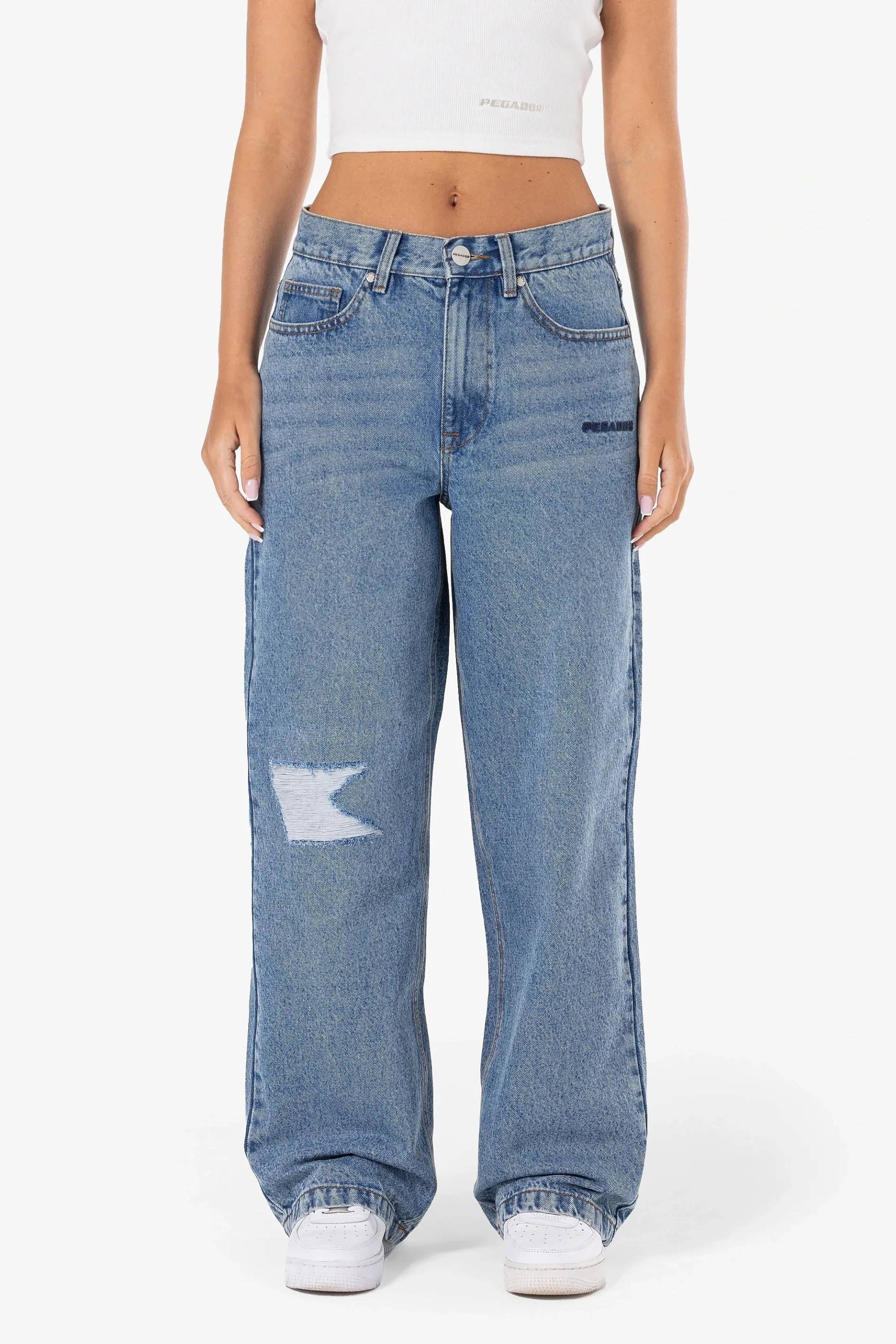 Mally Super Baggy Jeans Washed Blue von PEGADOR®