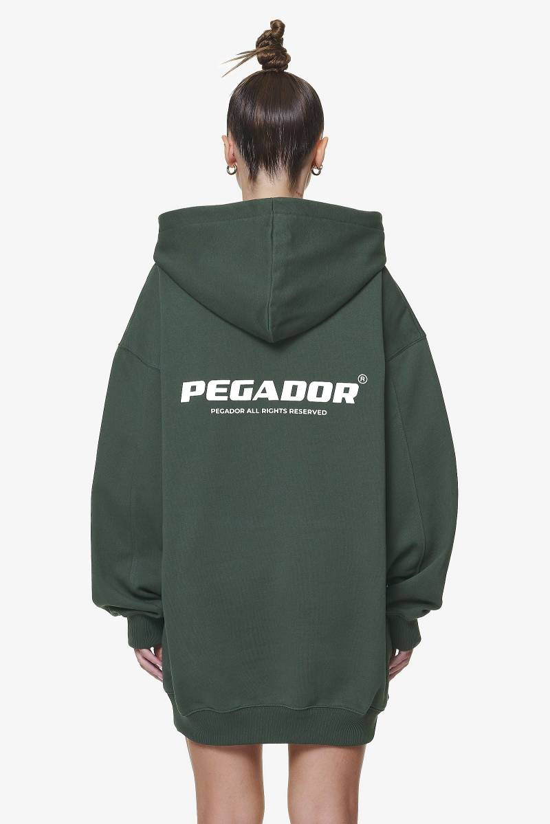 Malm Logo Oversized Hoodie Dress Washed Sage Green von PEGADOR®