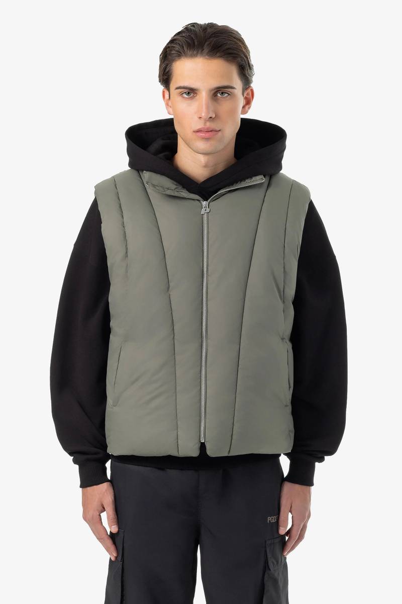 Marcio Boxy Puffer Vest Faded Olive von PEGADOR®