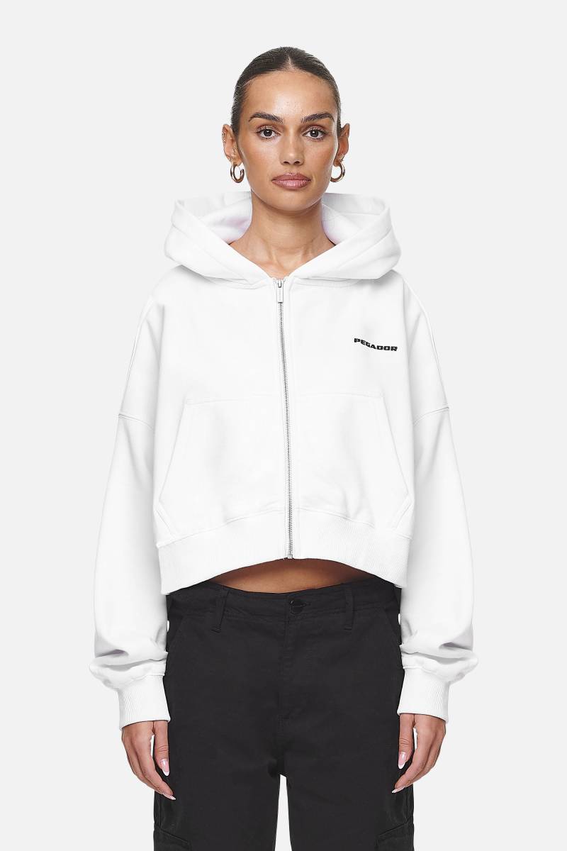 Marla Cropped Zip Hoodie White Black Gum von PEGADOR®