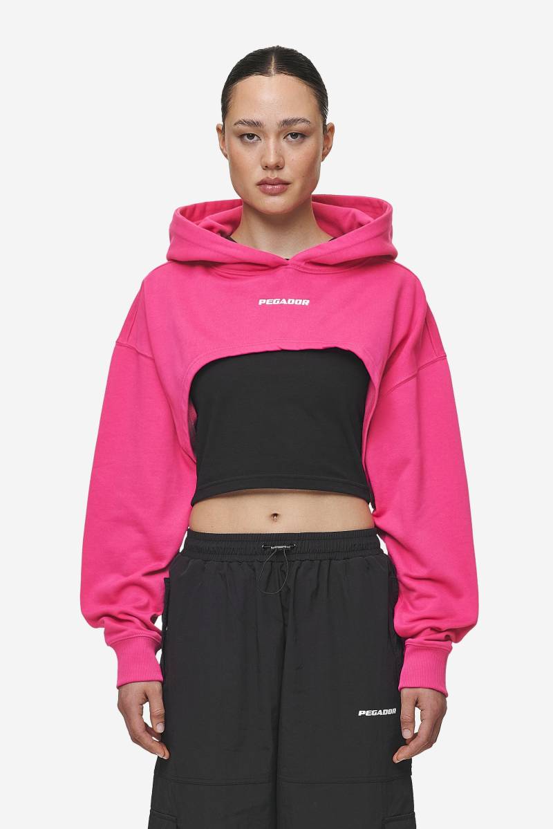 Mina Super Cropped Hoodie Washed Digital Pink von PEGADOR®