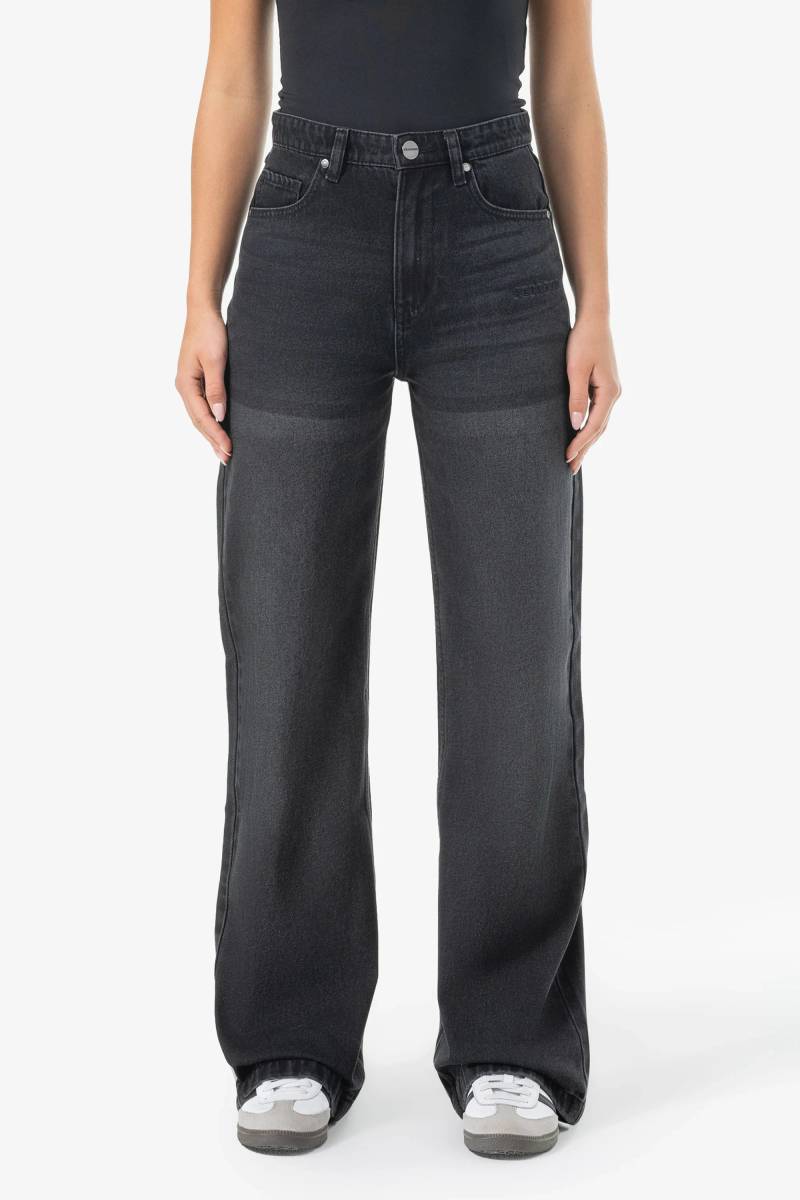 Naddy Wide Leg Jeans Washed Black von PEGADOR®
