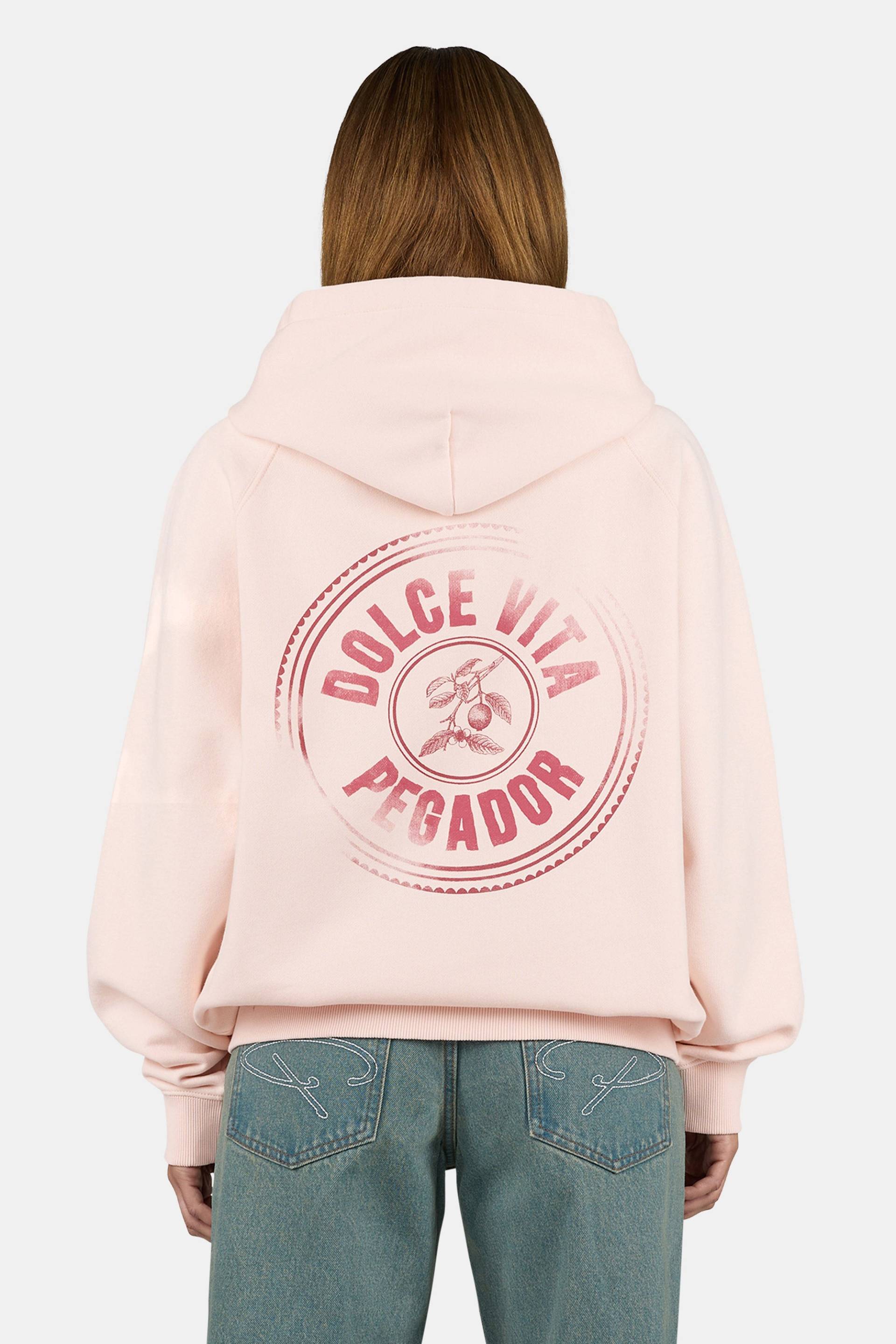 Nadia Oversized Raglan Sweat Jacket Washed Dusty Rose von PEGADOR®