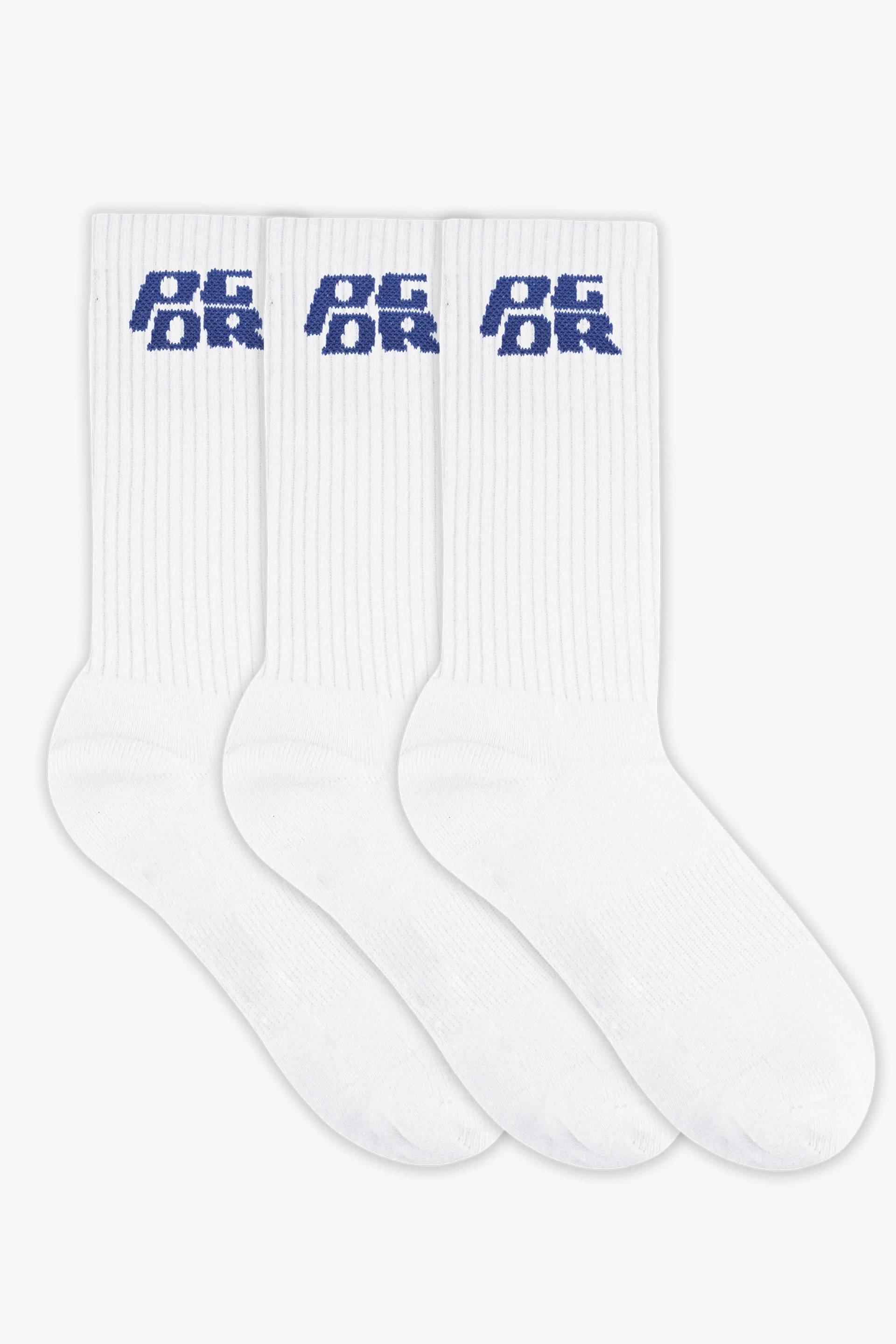 Narson Socks 3-Pack White Retro Blue von PEGADOR®