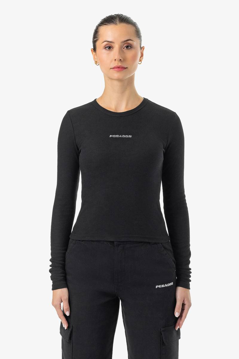 Nina Longsleeve Washed Black Dark Grey von PEGADOR®