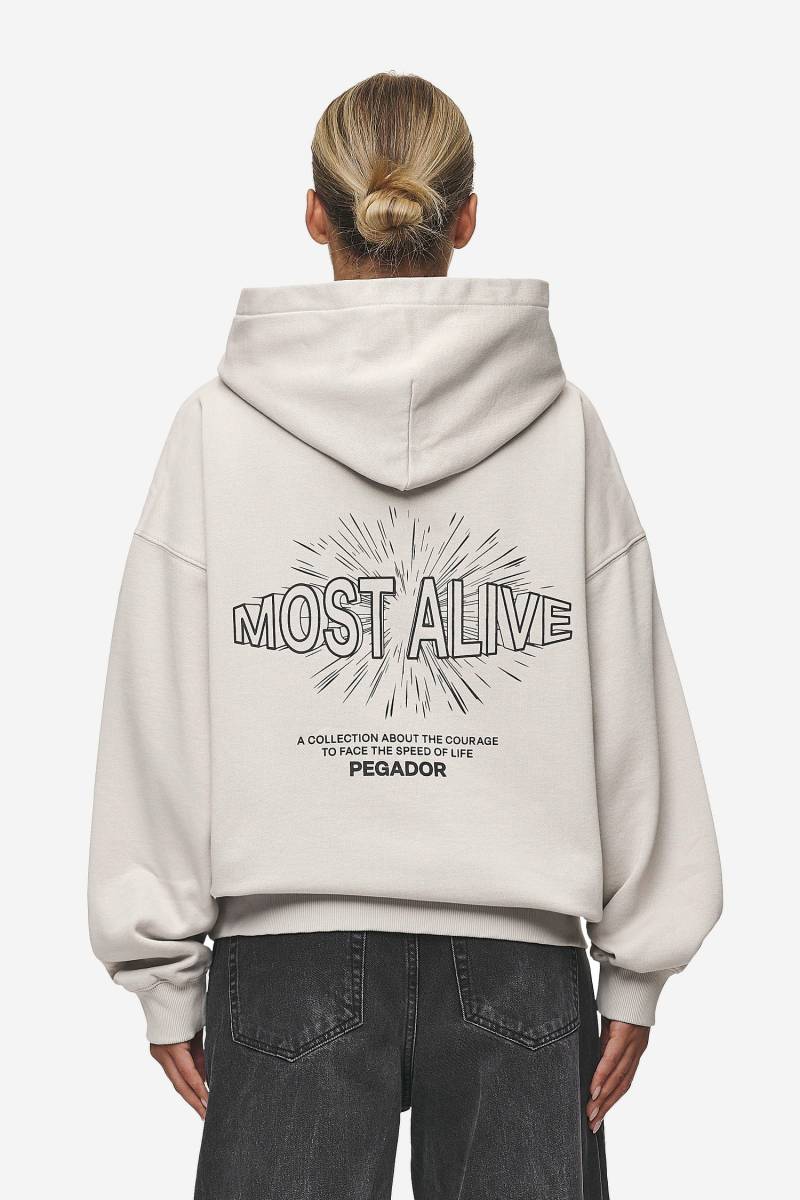 Nisa Oversized Hoodie Washed Moon Grey von PEGADOR®