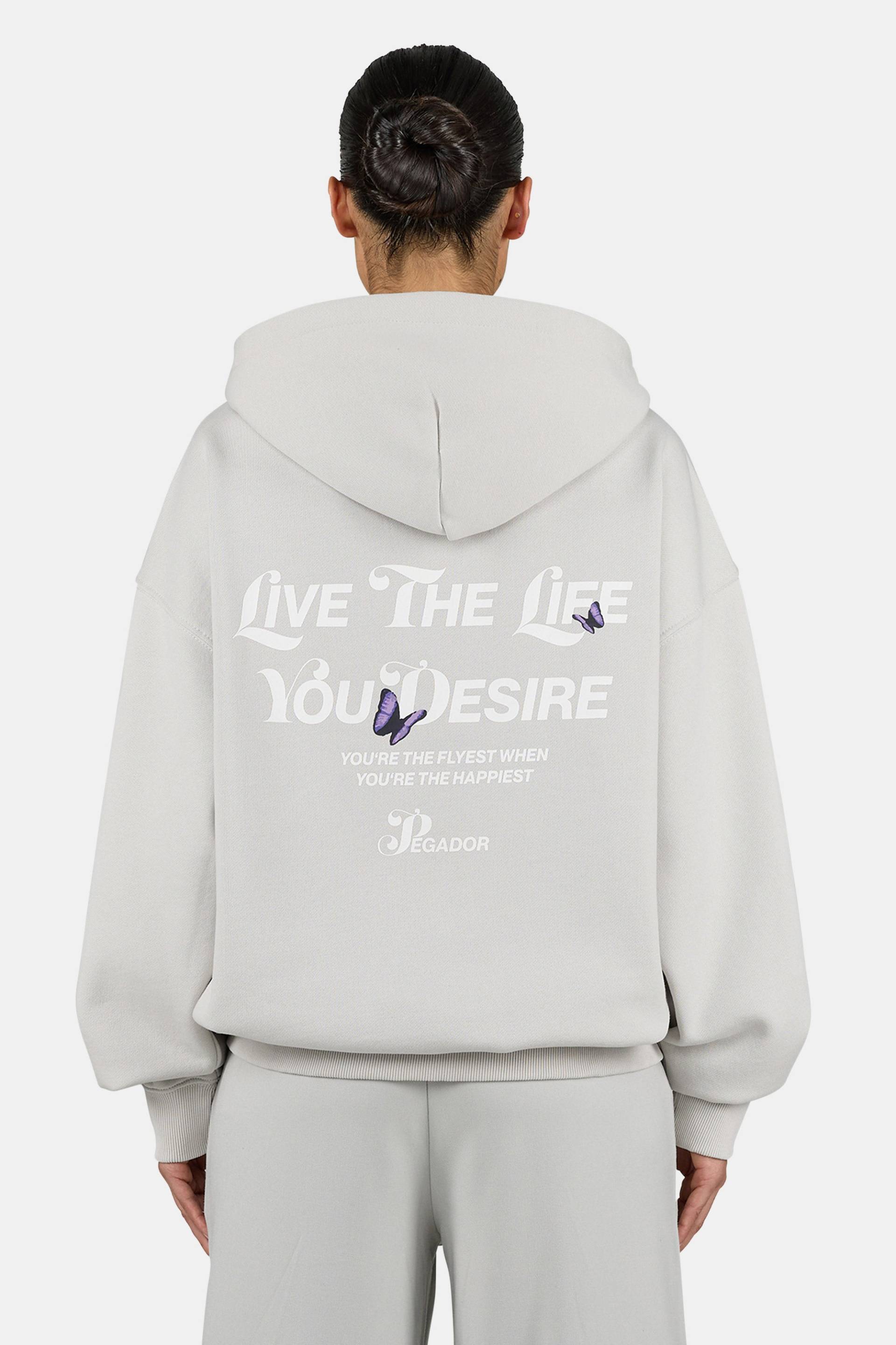 Noria Oversized Sweat Jacket Washed Pure Grey von PEGADOR®