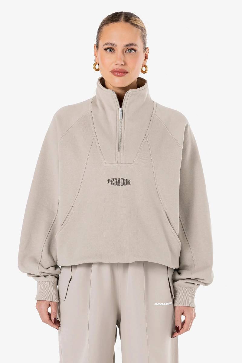 Norma Oversized Halfzip Sweater Washed Dark Stone von PEGADOR®
