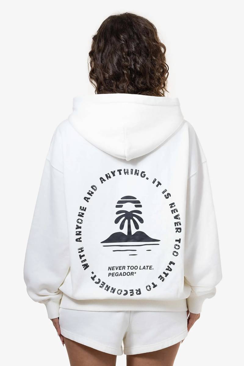 Palmyra Oversized Zip Hoodie Washed Coconut Milk von PEGADOR®