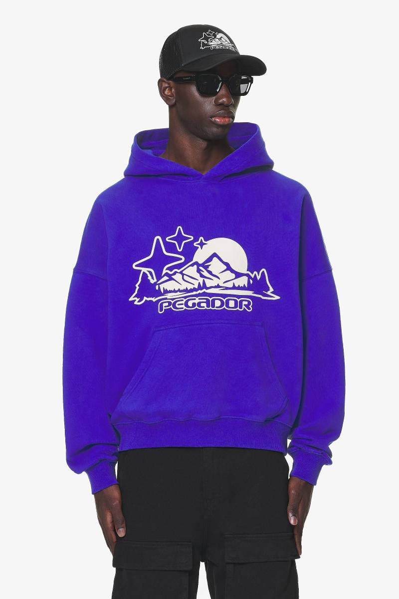 Pansy Boxy Hoodie Washed Endless Blue von PEGADOR®