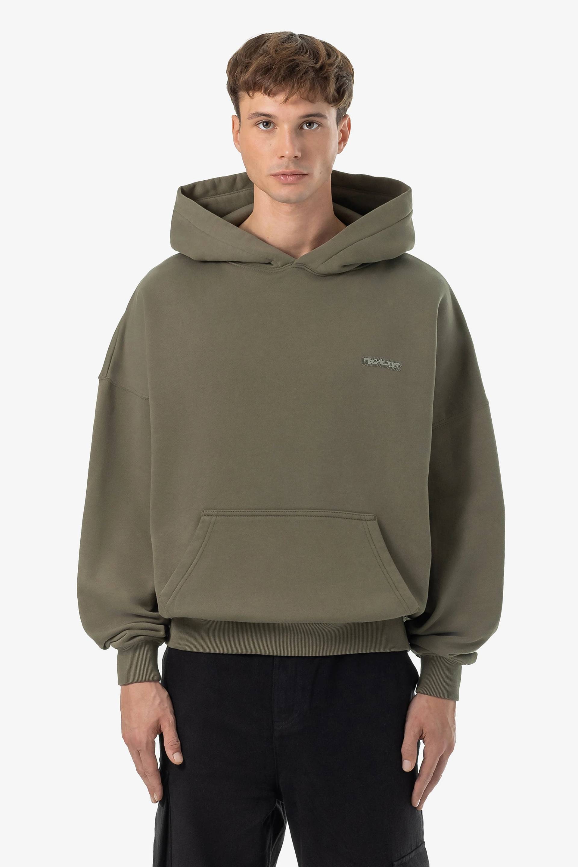 Piedro Boxy Hoodie Washed Faded Olive von PEGADOR®