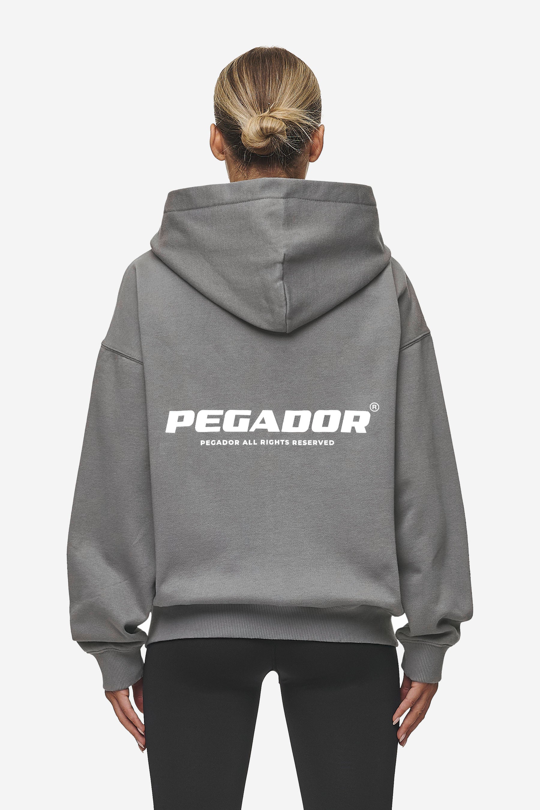 Ramira Oversized Sweat Jacket Washed Deep Grey White von PEGADOR®
