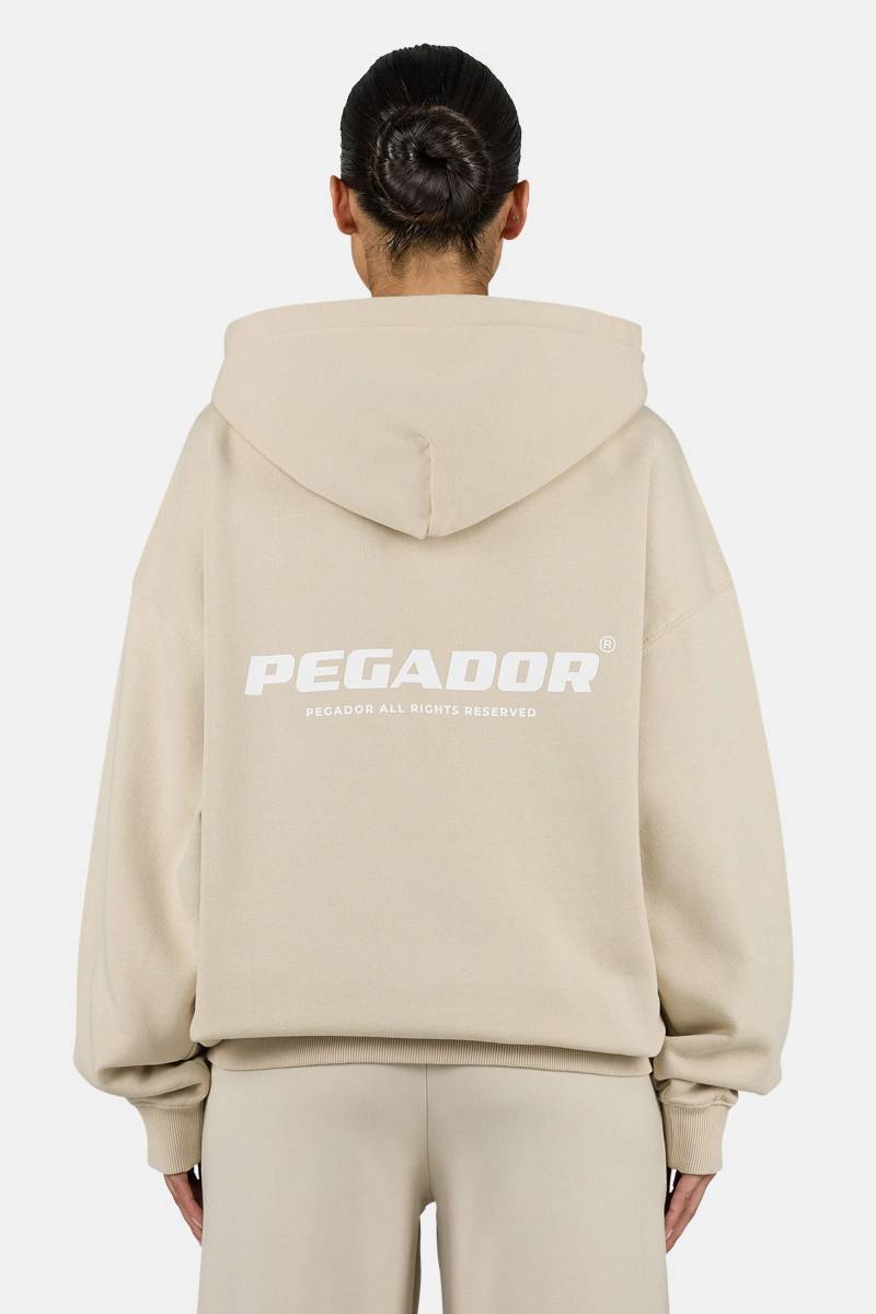 Ramira Oversized Sweat Jacket Washed Light Beige von PEGADOR®