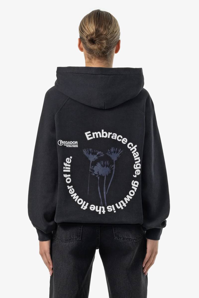 Roya Oversized Raglan Hoodie Vintage Black von PEGADOR®