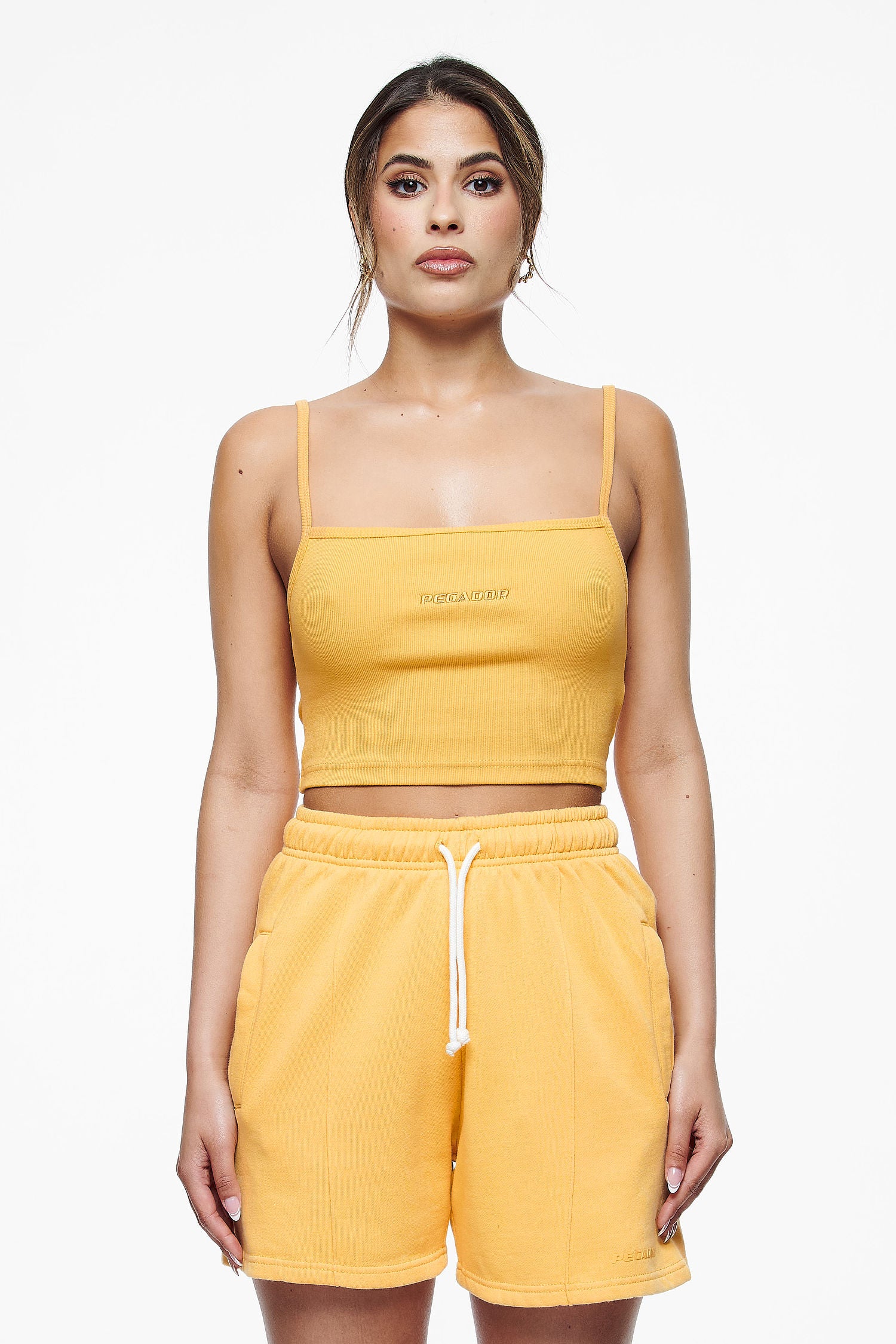 Ruby Rib Crop Top Vintage Washed Golden Sun von PEGADOR®