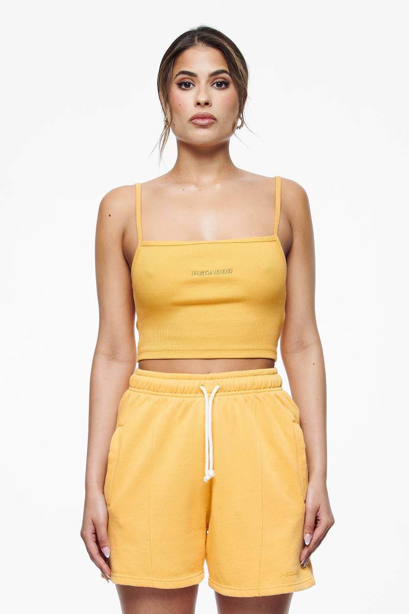 Ruby Rib Crop Top Vintage Washed Golden Sun von PEGADOR®