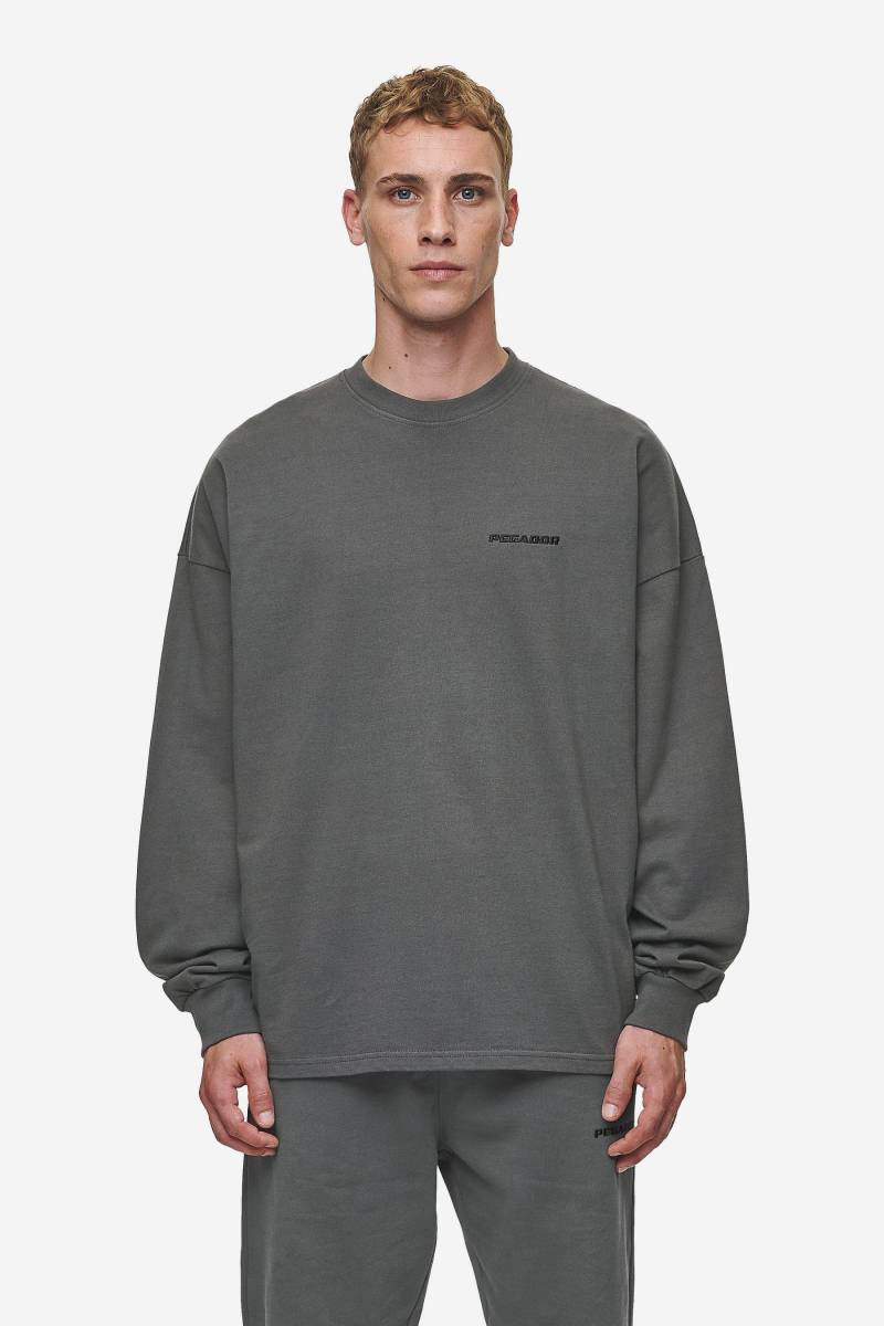 Rusk Logo Oversized Longsleeve Washed Anthracite von PEGADOR®