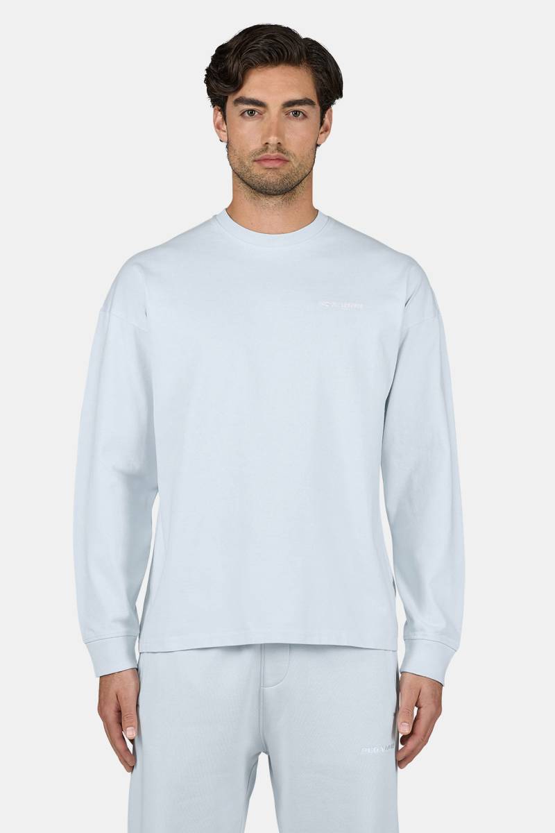 Rusk Logo Oversized Longsleeve Washed Dream Blue White von PEGADOR®