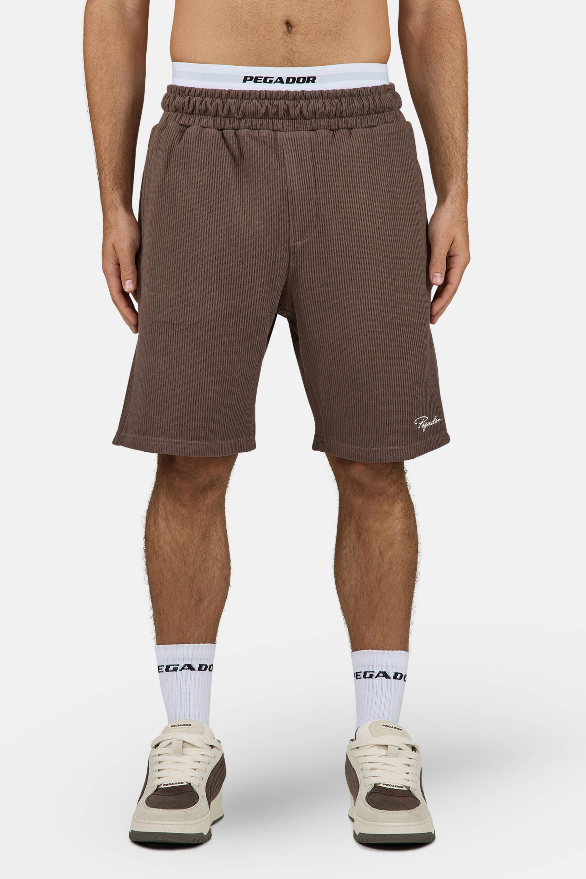 Signar Heavy Rib Shorts Washed Cozy Brown Unbleached von PEGADOR®