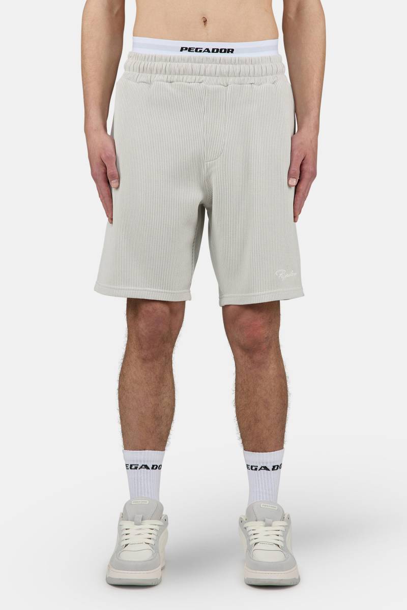 Signar Heavy Rib Shorts Washed Pure Grey Unbleached von PEGADOR®