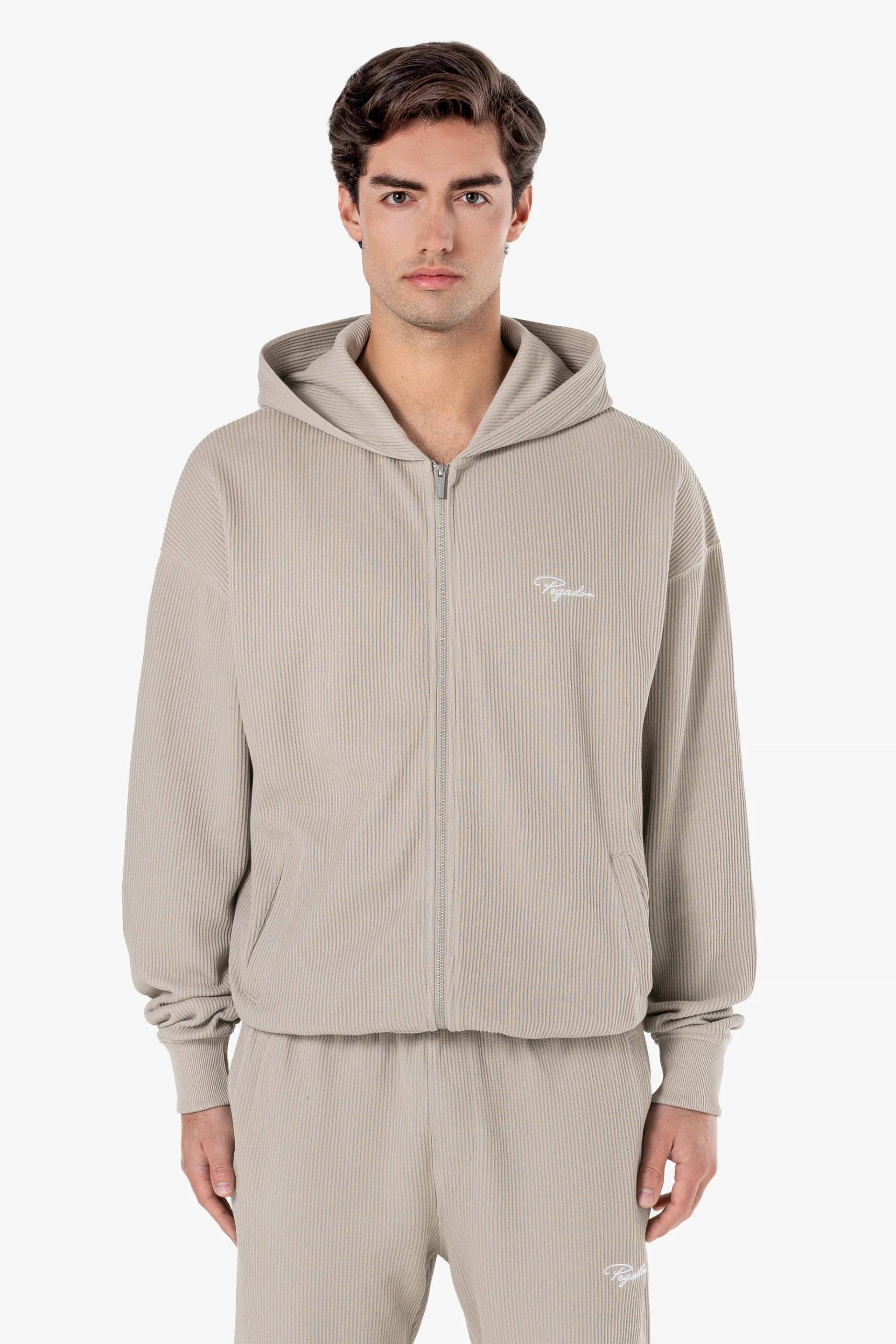 Signar Oversized Rib Jacket Washed Dark Stone White von PEGADOR®