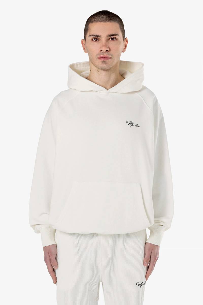 Signar Terry Raglan Hoodie Washed Warm White Black von PEGADOR®