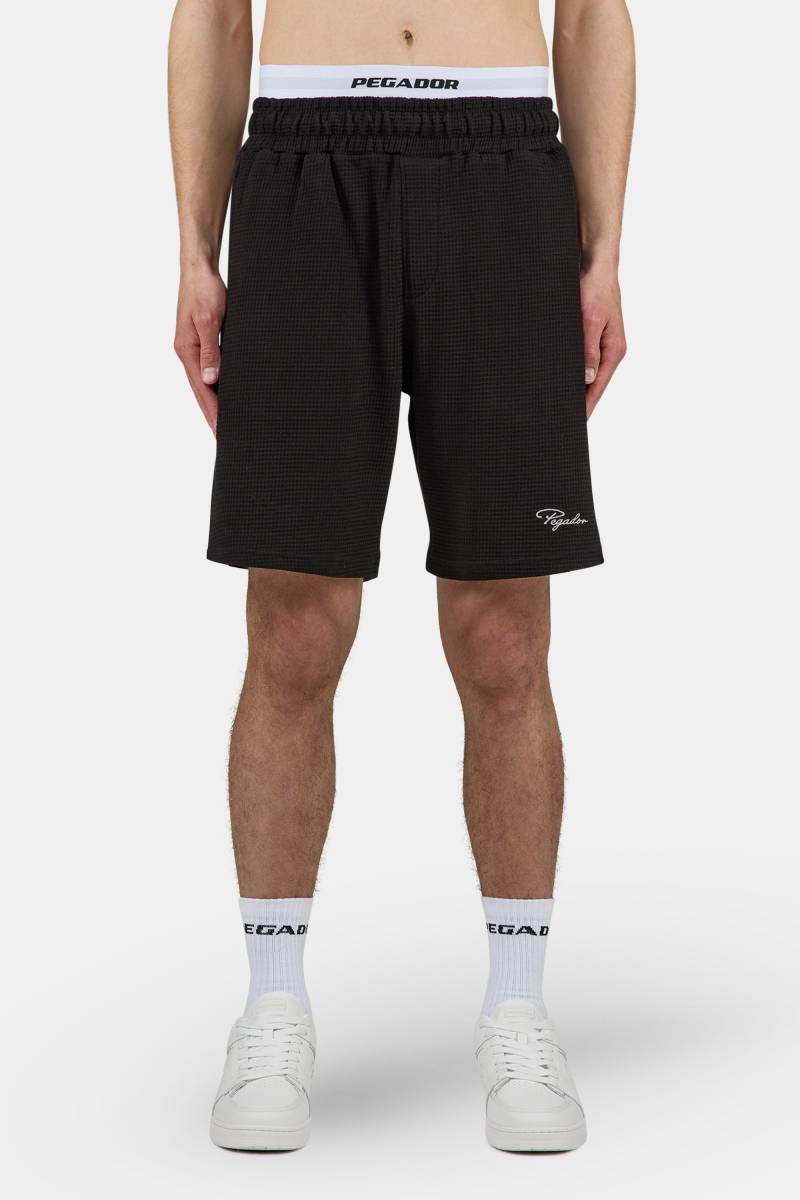 Signar Waffle Shorts Washed Black Unbleached von PEGADOR®