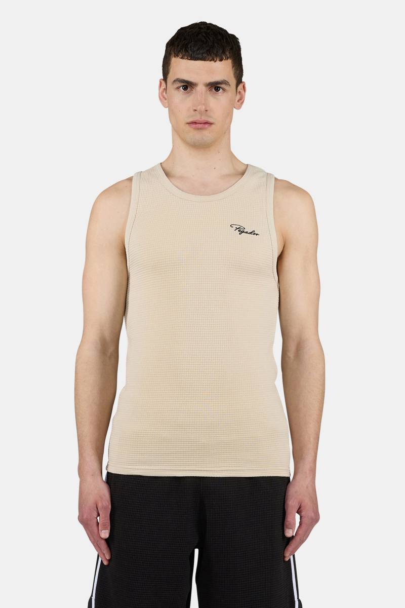 Signar Waffle Undershirt Washed Light Beige Black von PEGADOR®