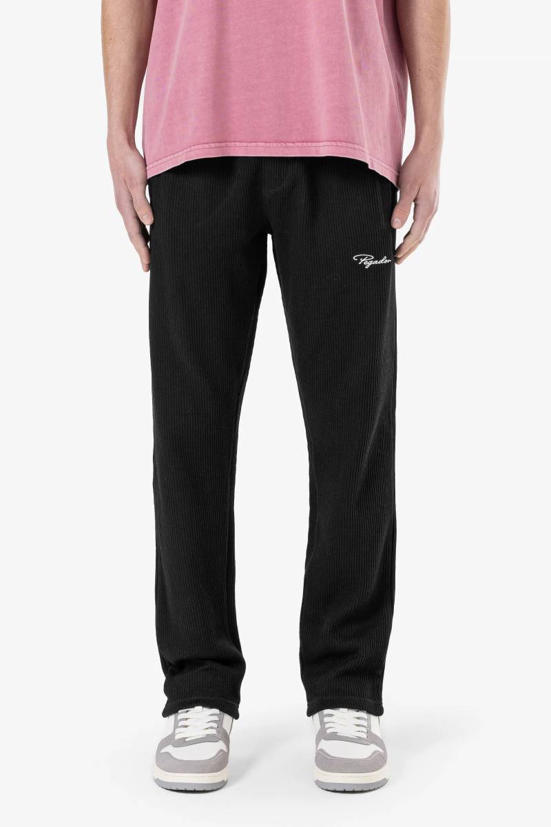 Signar Wide Rib Pants Washed Black White von PEGADOR®