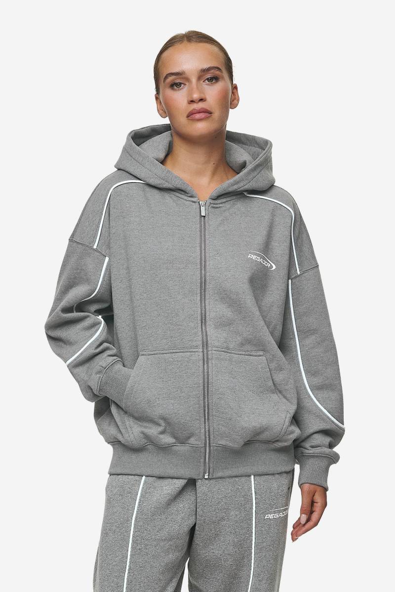 Silvi Oversized Sweat Jacket Deep Grey Melange von PEGADOR®
