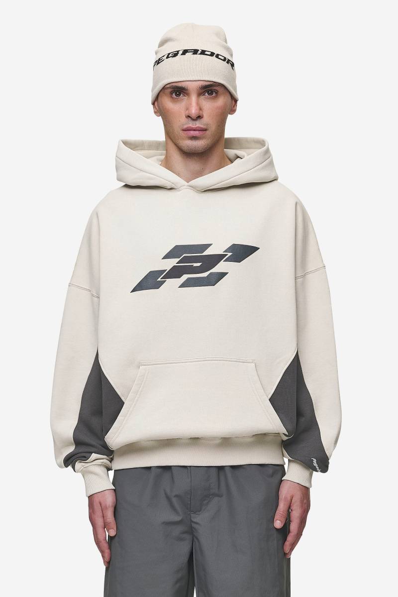 Slick Boxy Hoodie Washed Light Beige von PEGADOR®
