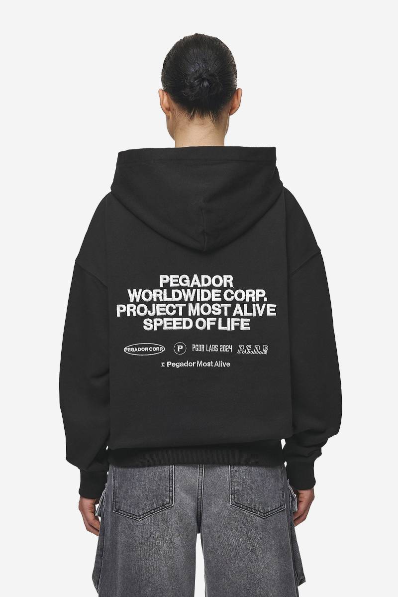 Sora Oversized Hoodie Washed Black von PEGADOR®