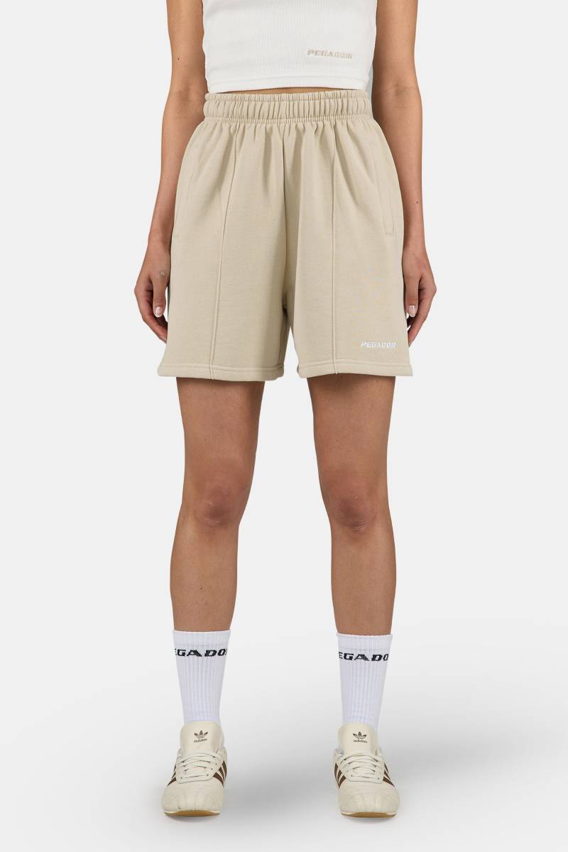 Sully High Waisted Shorts Washed Light Beige White von PEGADOR®