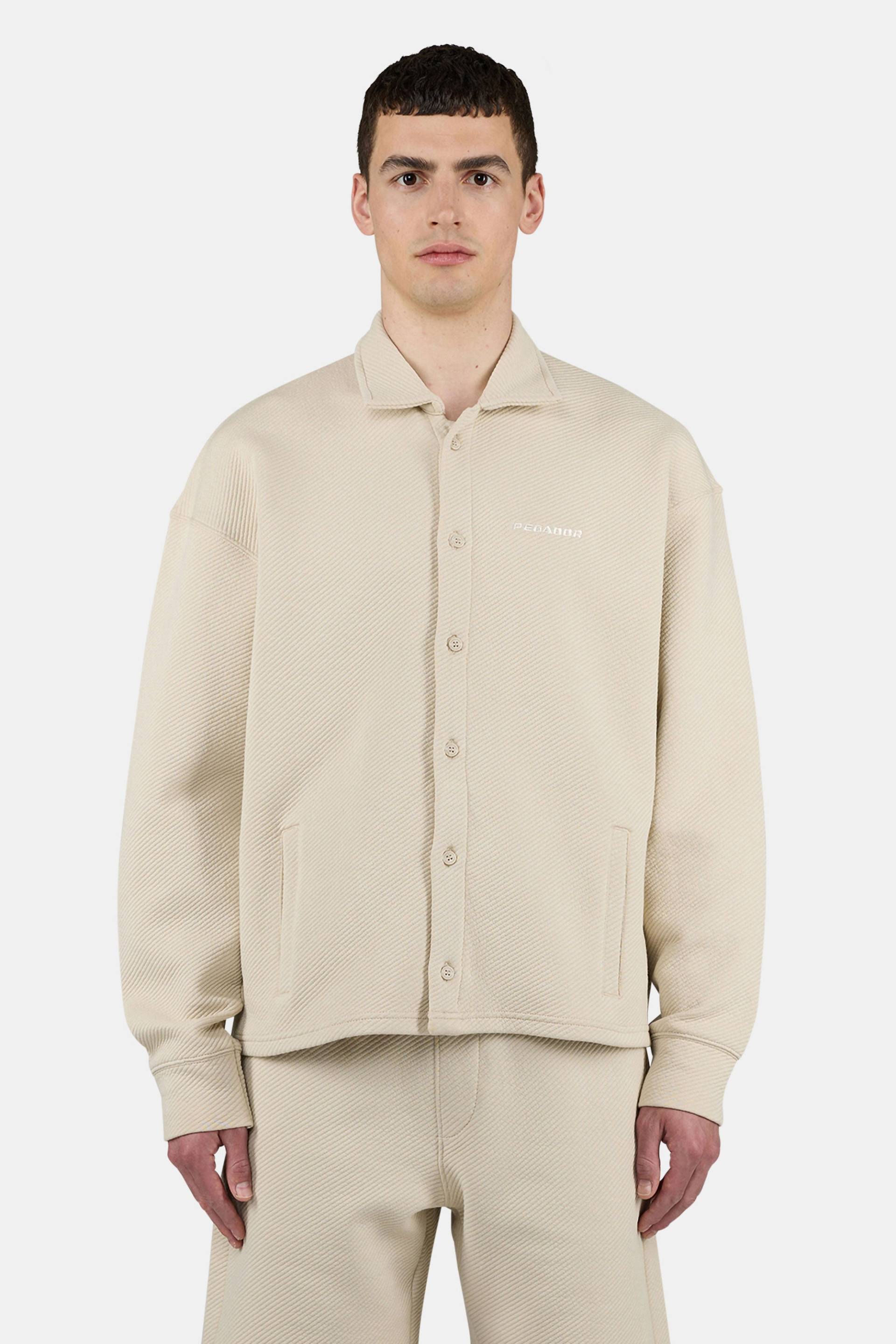 Tate Structured Overshirt Washed Light Beige von PEGADOR®