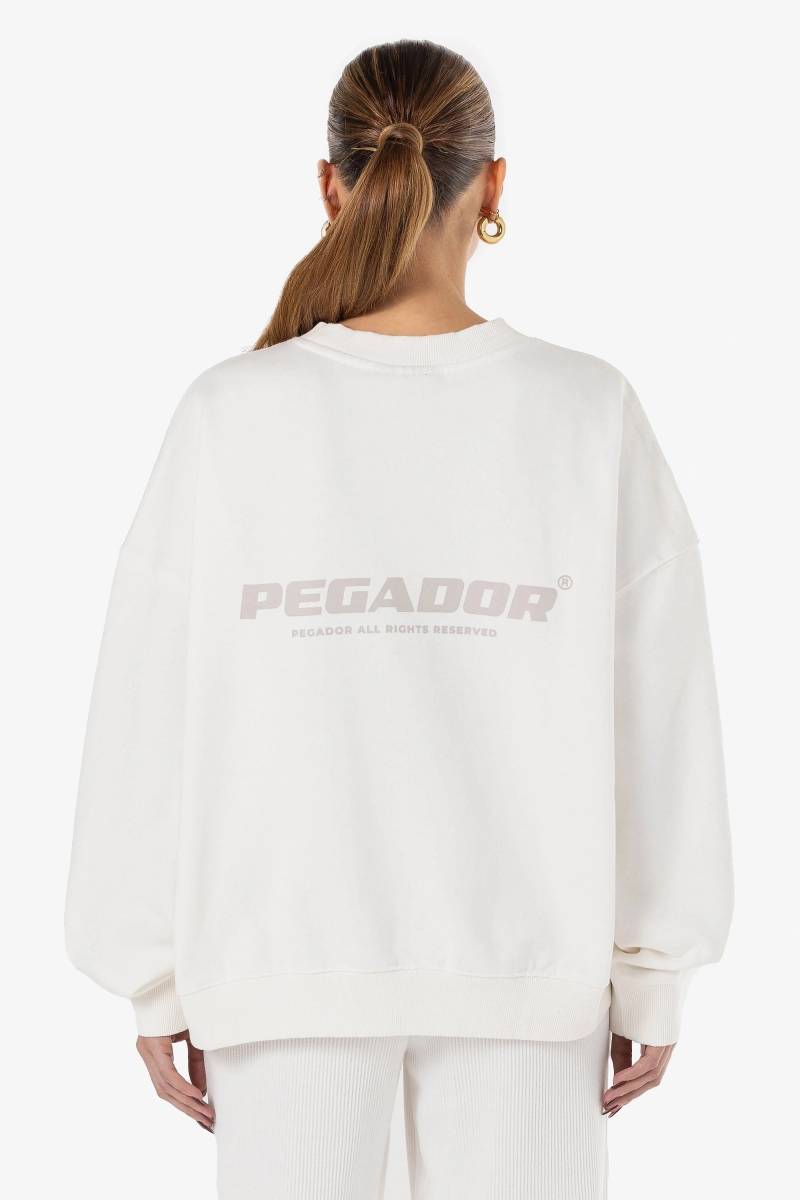 Tory Logo Oversized Sweater Washed Warm White von PEGADOR®
