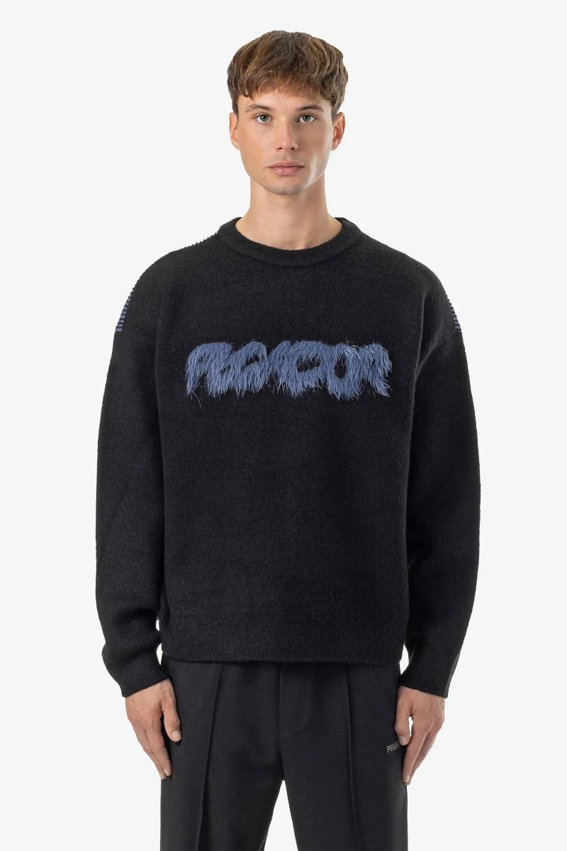 Tripole Oversized Knit Sweater Black Shadow Blue von PEGADOR®