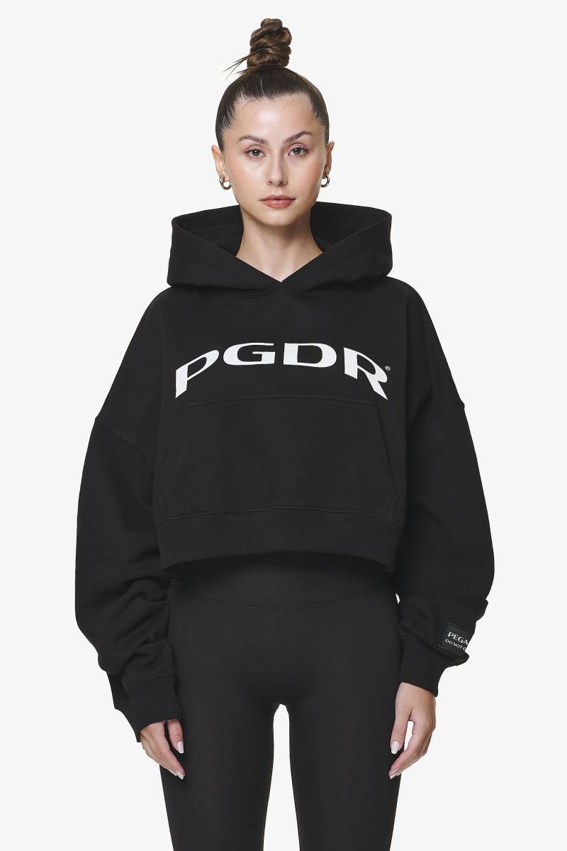 Troms Oversized Cropped Hoodie Black von PEGADOR®