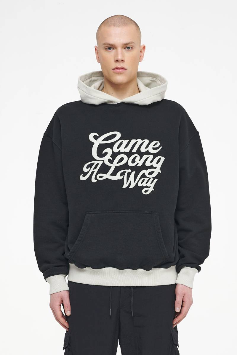 Trounce Oversized Hoodie Vintage Washed Black Ink Angels Cream von PEGADOR®