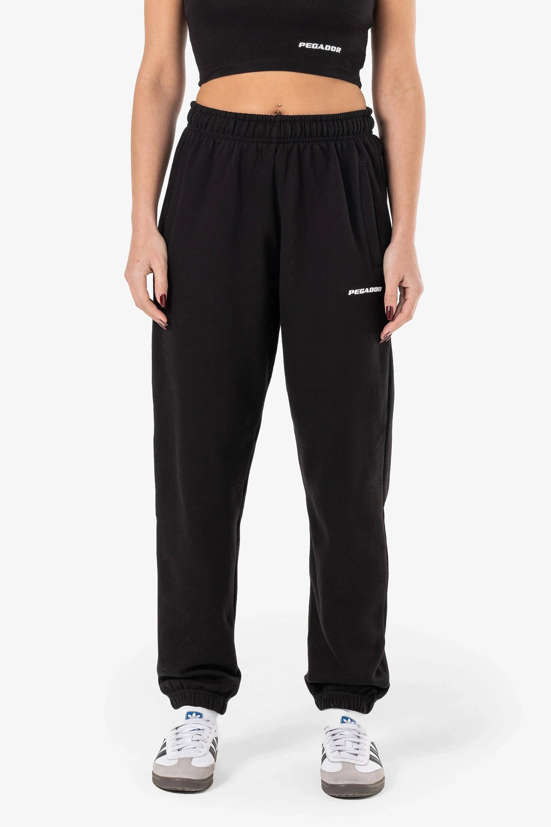 Villa High Waisted Sweat Pants Black White Gum von PEGADOR®